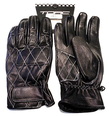#ad TORC Silver Lake Retro Armor Reinforced Soft Leather Motorcycle Gloves $29.95