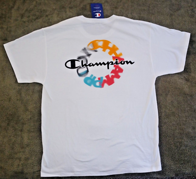 #ad Champion Graphic Tee NWT Sz L Short Sleeve Crew Neck 100% Cotton $10.00
