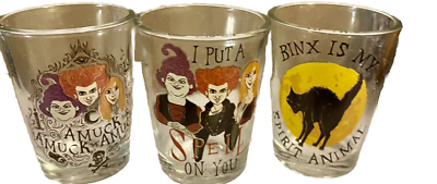 #ad Halloween Disney Hocus Pocus Sanderson Sisters amp; Binx Set Of 3 Shot Glasses $10.00