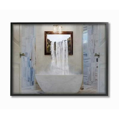 #ad Stupell Industries Bathtub Waterfall Abstract Bathroom Photograph $48.12