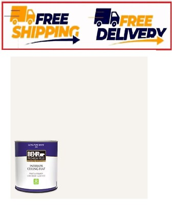 #ad 1 qt. Ultra Pure White Ceiling Flat Interior Paint $19.65