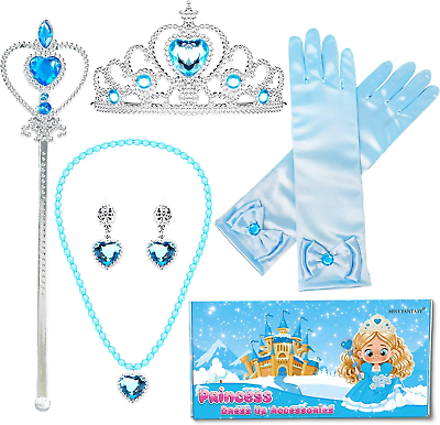 #ad Princess Accessories Elsa Dress up Set for Toddler Girls Elsa Crown and Gloves $27.99