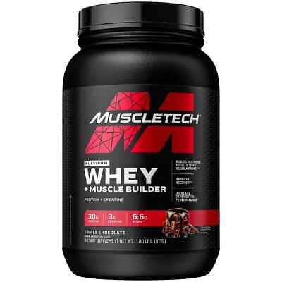 #ad Muscletech Platinum Whey Plus Muscle Builder Protein Powder 30g Protein $22.85