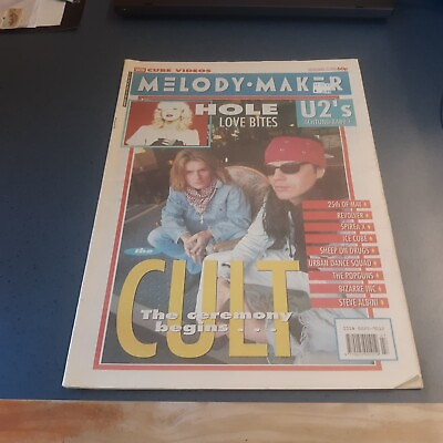 #ad NOV 23 1991 Melody Maker UK Music Magazine Hole Courtney Love Cult U2 Cure $14.00