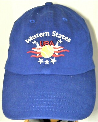 #ad Western States USA Tennis Association Embroidered Blue Strapback Dad Hat Cap $14.00