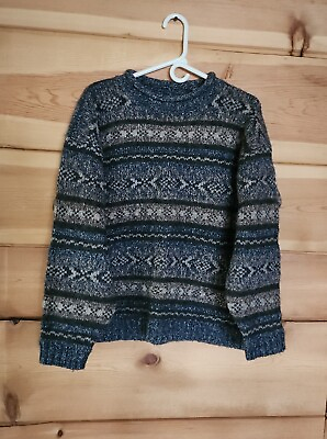 #ad Vintage Le Collezioni Structure Men’s XL Wool Blend Sweater GORGEOUS Blues Grays $29.00