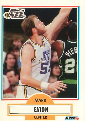 #ad Mark Eaton 1990 91 Fleer Basketball Card #184 Utah Jazz 90s Vintage $2.55