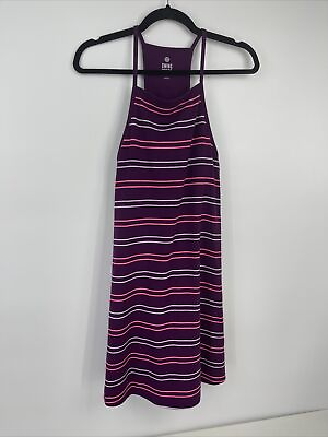 #ad So Swing Dress Womens Large Racerback Tank Stripes Purple $15.00