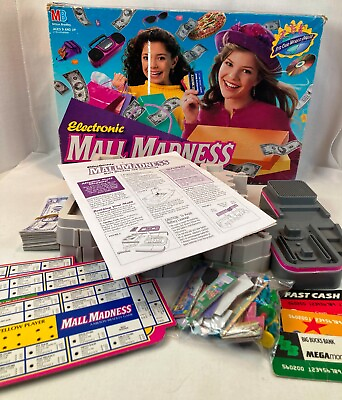 #ad Mall Madness Board Game Vintage 1996 Milton Bradley Tested Works 7 Pegs Missing $75.00