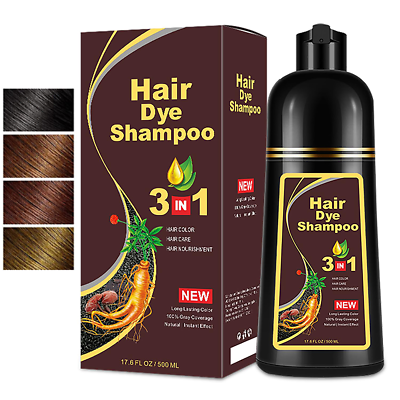#ad 3 in 1 Instant Hair Dye Shampoo Gray Hair Coverage Hair Color Black Coffee 500ML $18.99