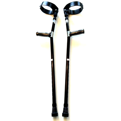 #ad Forearm Crutches Black Size M Pair Walking Lightweight Adjustable Small Cuff $59.99