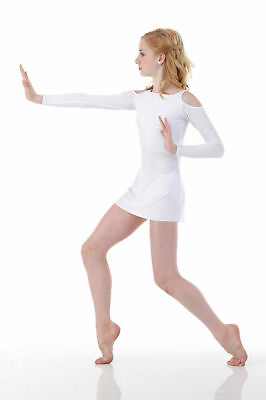 #ad Child Medium Lyrical Dance Dress Ballet Costume Contemporary White $25.00