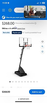 #ad Spalding 66291 Pro Slam Portable Basketball System with 54in. Acrylic Backboard $120.00