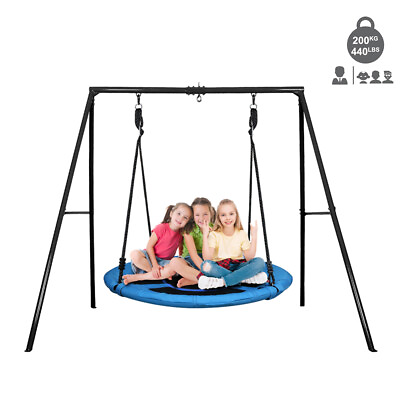 #ad Outdoor Metal Swing Stand with 40quot; Saucer Swing Backyard Heavy Duty Kids Playset $135.40