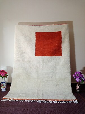 #ad beni ourain orange beni ourain colorful orange rug wool carpet Custom rug $269.55