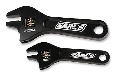 #ad Earls Aluminum Wrench Anodized Black with Steel Nickel Adjustment Wheel Set of 2 $134.95