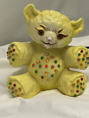 #ad Vintage Ceramic Night Light Teddy Bear 1960’s 1970’s yellow Grateful Dead Works $19.97