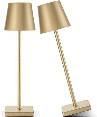 #ad 2 Pack Rechargeable Table Lamp LED Cordless Desk Lamp 5200mAh Gold 2Pack $119.47