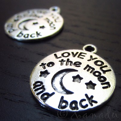 #ad Moon And Back Wholesale Antiqued Silver Plated Charms C0597 2 5 Or 10PCs $1.50