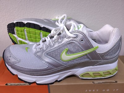 #ad NEW Womens Nike Air Zoom Tide Size 9 White Lime Silver Vintage Running Shoes $74.95
