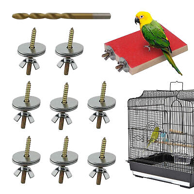 #ad 8pcs Screws Nuts Kit for Bird Cage Perch Screws for Fixing Bird Playground $15.54