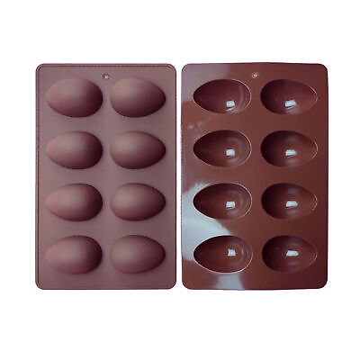 #ad 8 Cavity Easter Egg Shaped Silicone Mould DIY Chocolate Dessert Baking Mold Set $10.89