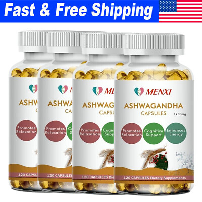#ad 120 Capsules Stress Fatigue Anxiety Relief Organic Ashwagandha Extract 1300mg $13.84