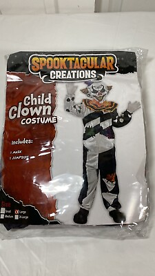 #ad Spooktacular Creations ScaryClown Costume Kids Deluxe Set Halloween Unisex LARGE $22.55