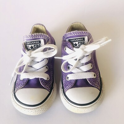 #ad Converse All Star Size 4 Purple Shoes Sneakers Girls Baby Infant Toddler 753873F $19.99