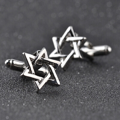 #ad Fabulous Hanukkah David Of Star Design In Pure 925 Sterling Silver Mens Cufflink $260.00
