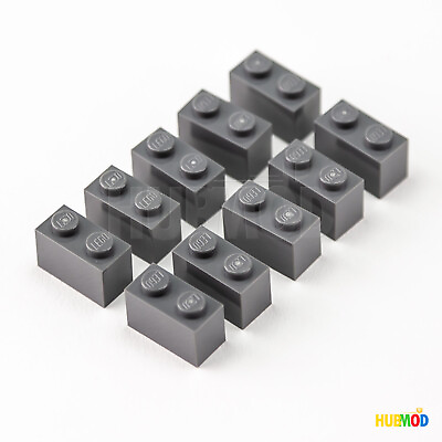 #ad Lot of 10 LEGO Dark Stone Dark Bluish Gray 1x2 3004 Building Bricks Blocks Parts $2.29