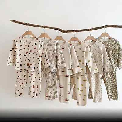 #ad Pajamas Set Loungewear Sleepwear for Kids Long Sleeve Boy Girl Breathable Cotton $28.69