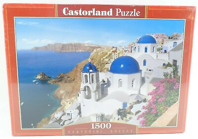 #ad NIB Castorland Puzzle 1500 Pieces Santorini Greece Factory Sealed Damaged Box $38.00