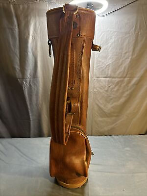 #ad Vintage Voit Leather Golf Bag Good Shape See Pictures $169.99