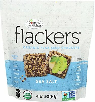 #ad Doctor In The Kitchen Flackers Organic Flax Seed Crackers Sea Salt Flaxseed 5oz $15.99