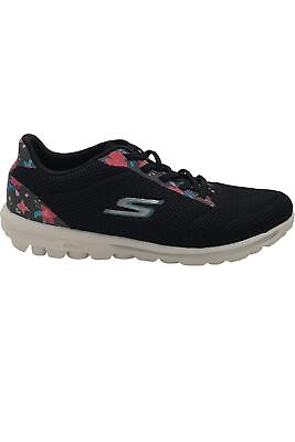 #ad Skechers GOwalk Floral Print Washable Bungee Sneakers Classic Black $34.99