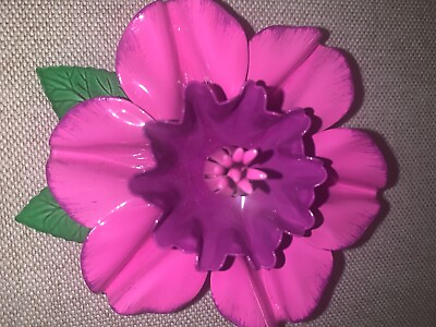 #ad vintage large enamel pink flower $49.00