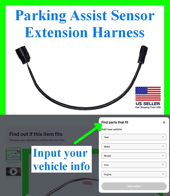 #ad fits Jeep Ram Dodge Parking Assist Sensor Extension Harness Connector Plug Park $32.99