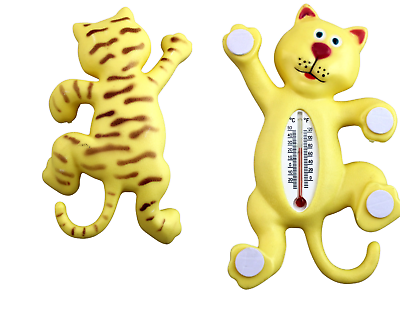 #ad Smiling Cat Shape Outdoor Window Thermometer Self Adhesive Legs 6.75quot; Long $8.88