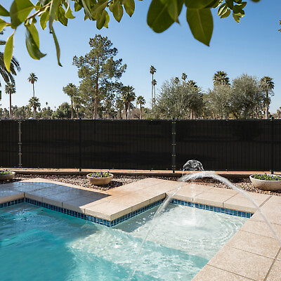 #ad Customize 4ft Tall Black Privacy Screen Fence Windscreen Mesh Shade Cover Yard $76.07