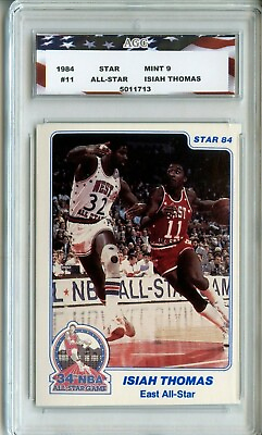 #ad 1984 Star All Star #11 Isiah Thomas vs Magic Johnson AGC 9 Mint Detroit Pistons $59.99