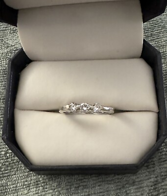 #ad Solid 14K White Gold Round Diamond Wedding Engagement Ring Size 6.5 Lady’s $212.00