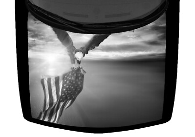 USA Sky Flying Bald Eagle American Flag Hood Wrap Vinyl Car Truck Graphic Decal $217.69