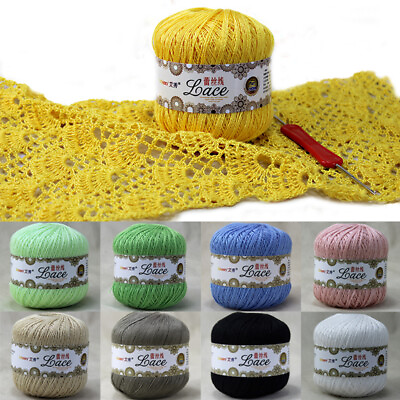 #ad Lace Crochet Cotton Yarn 50g ball embroidery Lace Jewelry DIY Hand Knitting Yarn C $2.18