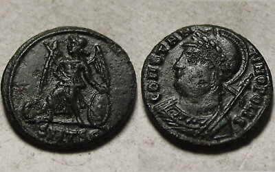 #ad Constantine Rare ancient Roman coin Thessalonica CONSTANTINOPOLIS Victory shield $48.75