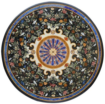 #ad 42quot; x 42quot; Marble Dining Center Pietra Dura Table Top Inlay Handicraft Work $2426.48
