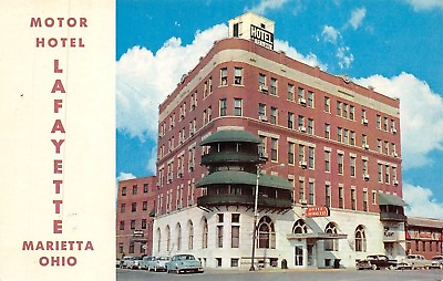 #ad Marietta Ohio 1960s Postcard Motor Hotel Lafayette $7.36