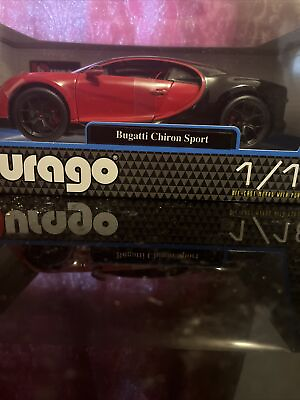 #ad 1:18th Bugatti Chiron Sport Red balck Bburago $43.00