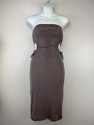 #ad Derek Heart Sexy Bodycon Strapless Midi Dress Size S $14.49