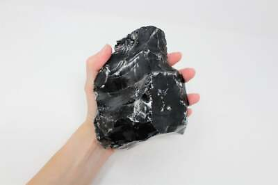#ad Black Obsidian Stone Rough Raw Chunk High Grade A Quality Healing Crystals $8.95